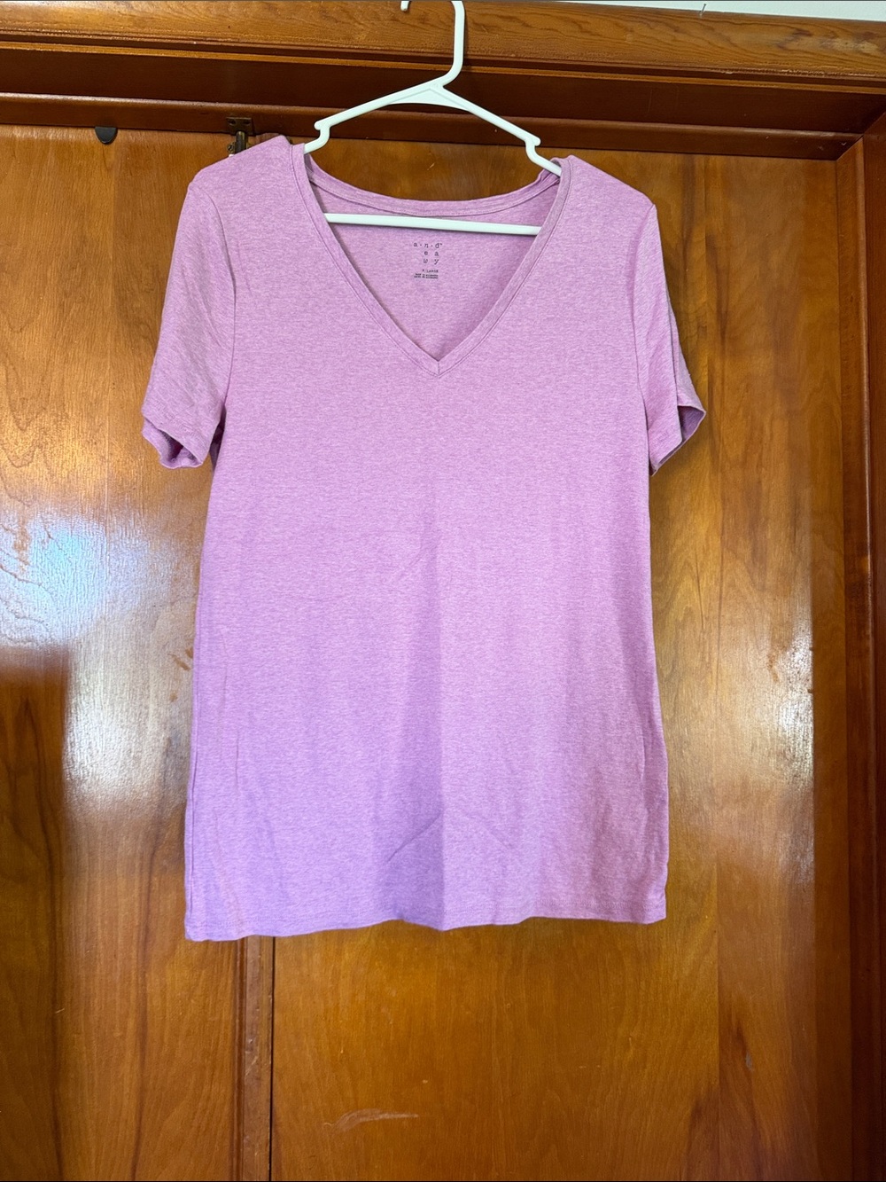 a new day Heathered Pink V-Neck Short Sleeve Tee